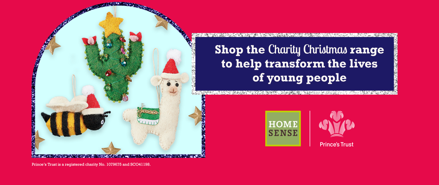 Shop the Homesense Charity Christmas range to support Prince’s Trust and help transform young lives.